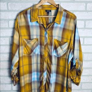 a.n.a Tunic Style Button Down Flannel